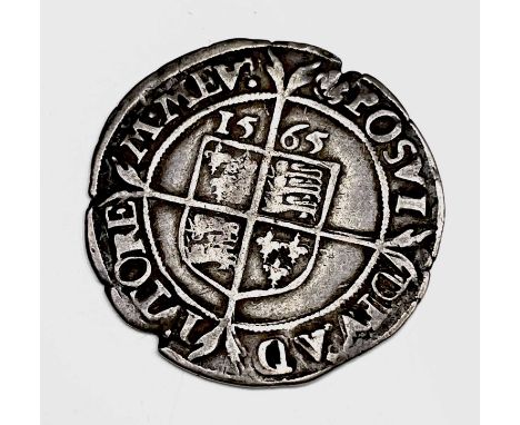 Elizabeth I, Sixpence 1565. F+, a few edge nibbles but very good detail.

Condition: please request a condition report if you