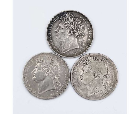 Great Britain George IV Halfcrown (x3) Comprising 1820 circa VF, 1821, 1823. Second reverse n.VF.

Condition: please request 