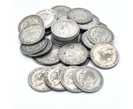 Great Britain King George V Halfcrowns 1920-1917 (pre 1947 silver) (x36) Comprising: 1920 (x6), 1921 (x5), 1922 (x10), 1923 (