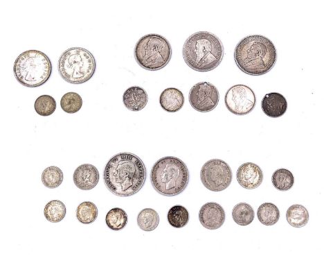 Boer Republic / Union of South Africa. Lot comprises: a) President Kruger Silver Coinage 0.925 grade: 2/6d: 1892 n.VF but mar