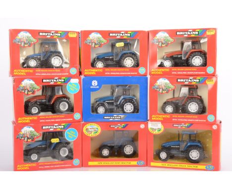 Britains 1:32 Scale New Holland and Fiatagri Tractors, a boxed group, New Holland, 9488 model 8560, 9487model 6635, 47008825 