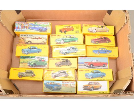 Atlas Editions Dinky European Cars,  a boxed collection of vintage private vehicles, Peugeot 510 model 204, 525 Familiale 403