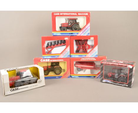 ERTL Diecast 1:32 Scale Case International Tractors and Other Farm Machinery, a boxed group, tractors, 427 model 5120, 452 Ma