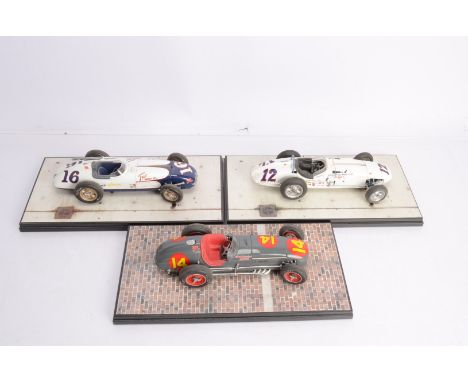 Modern Diecast Pre and Post war Private and Competition 1:18 Scale and Smaller Cars, all unboxed some in plastic display case