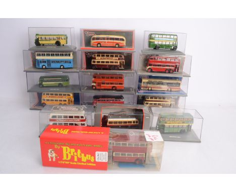 Original Omnibus and Britbus Public Transport Models, all cased or packaged, 1:76 scale vintage and modern vehicles, Corgi Or