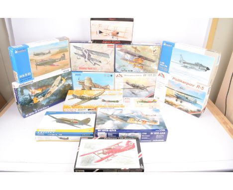 Military Aircraft Kits of European Manufacture/Design, a boxed group, 1:48 scale, Roden 452 He51, 417 Fokker D, Special Hobby