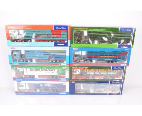 Corgi Diecast 1:50 Scale Articulated Trucks,  all boxed CC12222 Scania Olivers Transport, CC13224 DAF XF Longthornes of Hebde