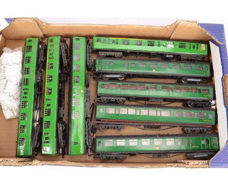 Two Kit  built  00 gauge BR 4-Car Electric Multiple Units, Brass kit built, BR SR bright green 4-car Electric Multiple Unit w