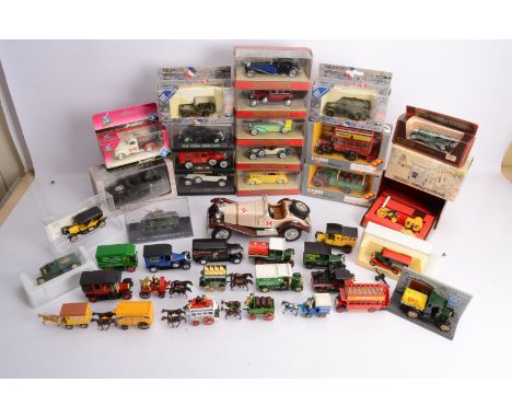 Modern Diecast Vintage Vehicles, prewar and later commercial, private and military vehicles, cased or boxed examples, Solido 