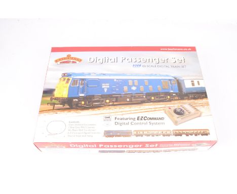 Bachmann 00 Gauge 30-050 Digital Passenger Train Set, comprising BR blue Class 25034 DieselLocomotive, two blue/grey Inter-Ci