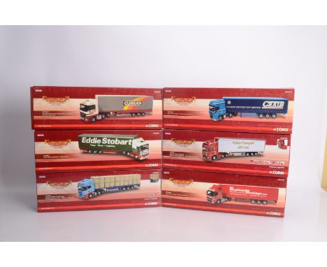 Corgi Diecast 1:50 Scale Articulated Trucks,  Hauliers of Renown, all boxed CC15002 Iveco Stralis Eddie Stobart, CC13737 Scan