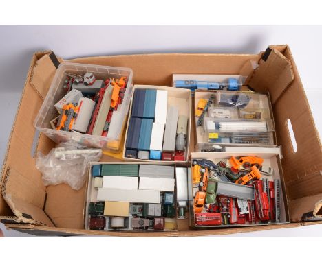 Large quantity of Wiking HO Gauge Vehicles, including Container Lorries, Artic-Lorries with loads, Lorries with Trailers, Tan