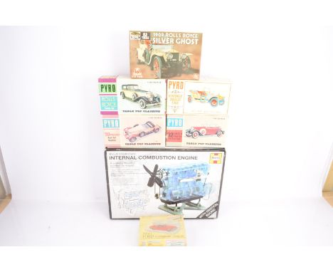 Model Car Kits and Internal Combustion Engine, a boxed group, Haynes HM01 D Internal Combustion Engine kit, 1:48 scale Renwal