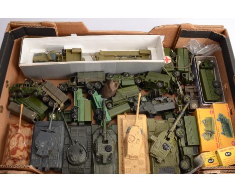 Postwar and Modern Playworn/Unboxed Military Vehicles, mainly WWII era vehicles, tanks, tank transporter and other military m