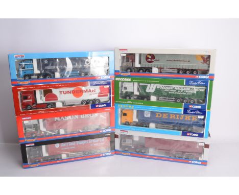 Corgi Diecast 1:50 Scale Articulated Trucks,  all boxed, CC13228 DAF XF A.R.R. Craib, CC12430 Volvo FH Globetrotter N.T. Whit