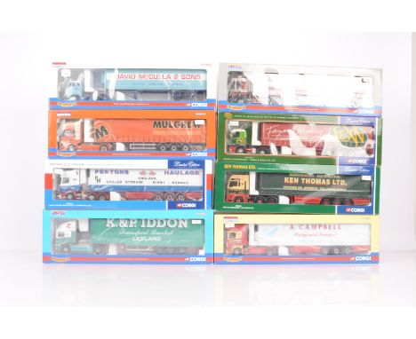 Corgi Diecast 1:50 Scale Articulated Trucks,  all boxed CC13111 Volvo F88 David McCulla &amp; Sons, CC12926 Scania Topline Mu