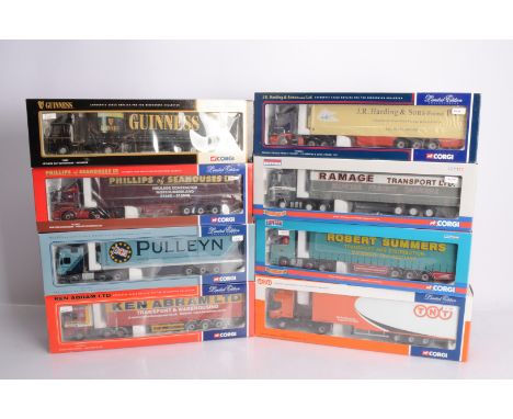 Corgi Diecast 1:50 Scale Articulated Trucks,  all boxed, CC12012 MAN F2000 Phillips Seahouses, 75407 Leyland DAF Guinness, CC