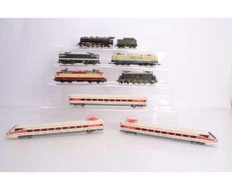 Lima HO gauge Steam, Diesel and Electric Locomotives, DB red and cream electric 120003-9, DB blue 151 116-6, SNCF green BB931