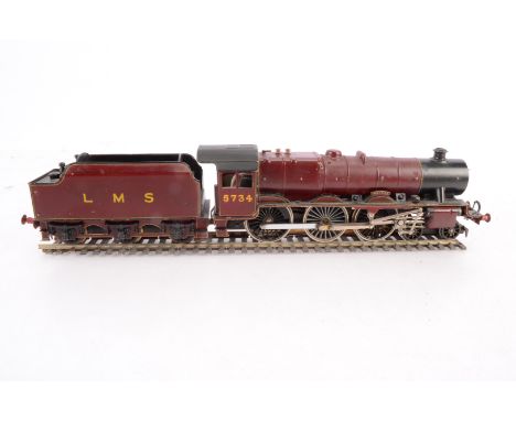 Kitbuilt 00 Gauge LMS maroon Jubilee Class 5734 'Meteor', built and finished to a good standard, with piece of track to displ