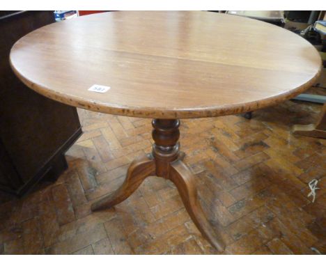 19thC Mahogany circular pedestal tilt top table 