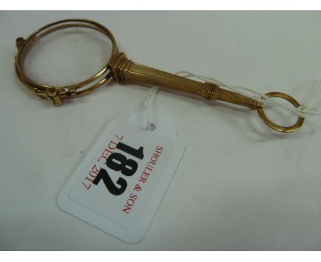 9ct Gold lorgnette (one glass missing) 