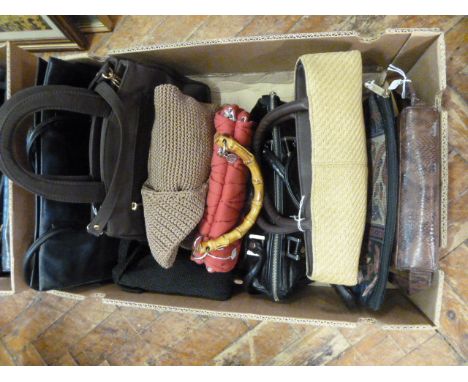Vintage leather etc handbags (2 boxes)