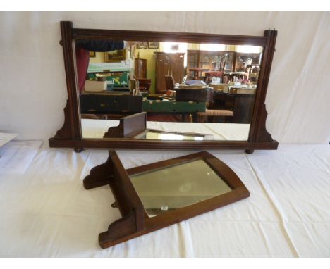 Edwardian hall mirror with shelf & over mantel mirror (2)