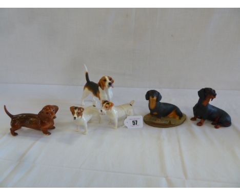 Beswick terriers, Aynsley dachshund etc (6)