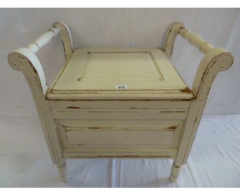 Painted Victorian pine commode stool 