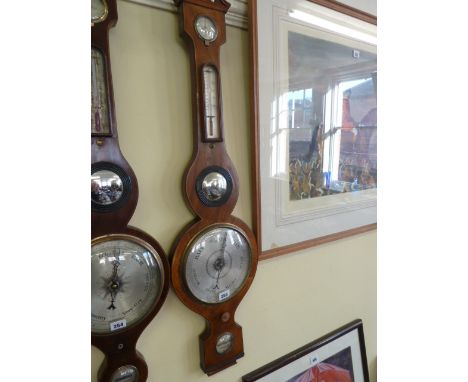 Mahogany cased mercury banjo barometer warranted correct