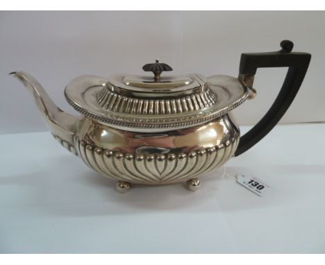 Gadrooned silver teapot - London 1897