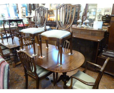 Regency style mahogany dining table & 6 chairs 