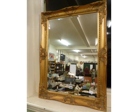 Ornate gilt frame bevel edge mirror 