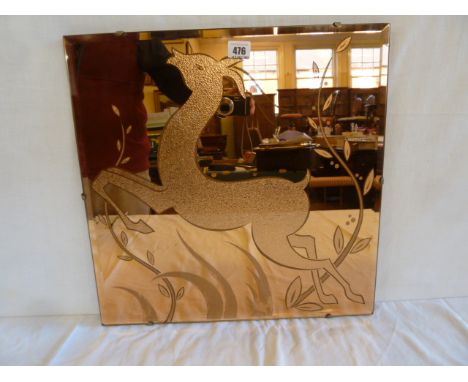Copper tint etched Gazelle mirror