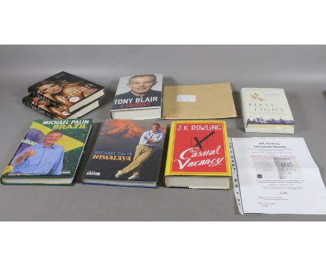 A collection of first edition books to include Geoffrey Wellum and J. K. Rowling The Casual Vacancy, Katie Price both signed 