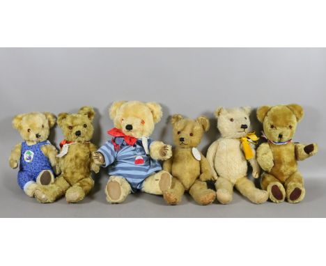A collection of stuffed and jointed teddy bears to include Chad Valley, Pedigree and Farnell. 