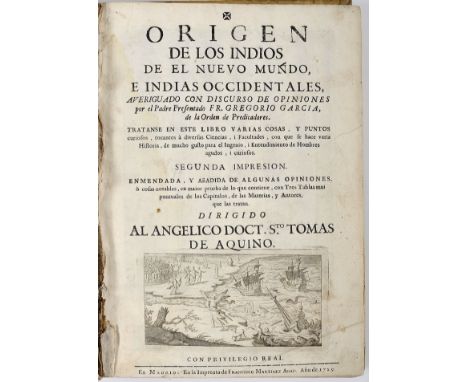 GARCIA, Pe. Gregorio, O.P.- Origen de los Indios de el Nuevo Mundo, e Indias Occidentales, averiguado con discurso de opinion