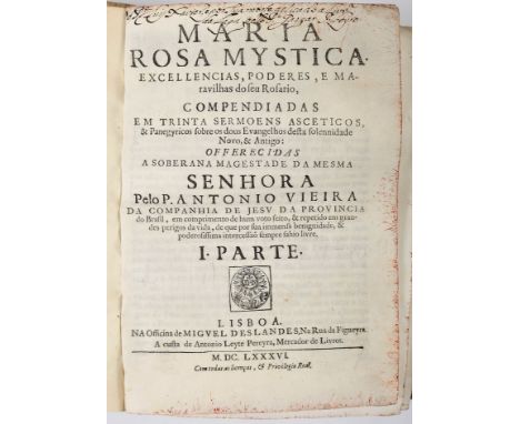 VIEIRA, Pe. António.- SERMOENS.- Em Lisboa: na Officina de Ioam da Costa [e outros], 1679-1736.- 16 vols.: 1 gravura; 21 cm.-