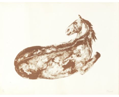 Dame Elisabeth Frink R.A. (British, 1930-1993)Reclining Horse lithograph printed in brown, 1972-1976, on Arches, signed and n