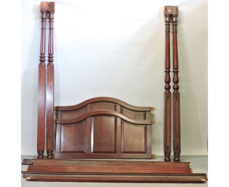 A Victorian style hardwood four poster bedstead, in sections, 160cm