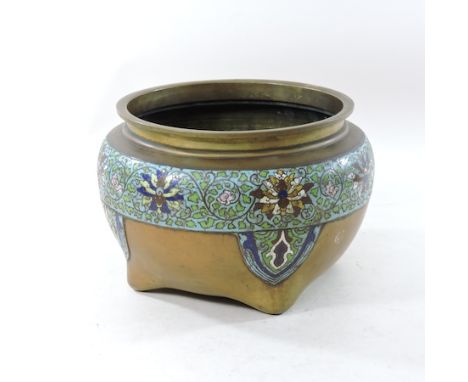 A cloisonne enamel jardiniere, 20cm high