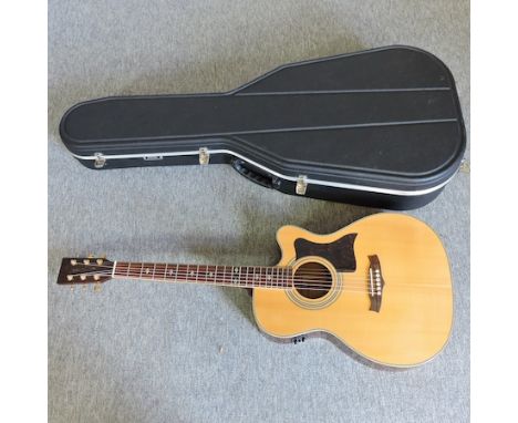 A Tanglewood electro acoustic guitar, model TW170 AS-CE, in a hard case
