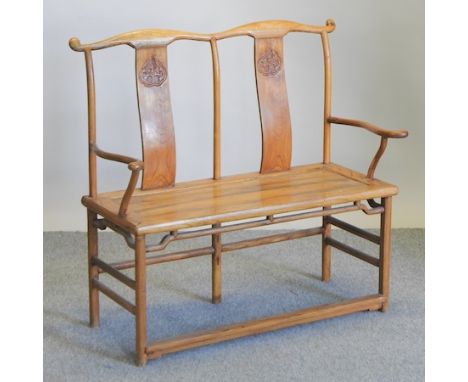 A Chinese elm chair-back sofa, 104cm