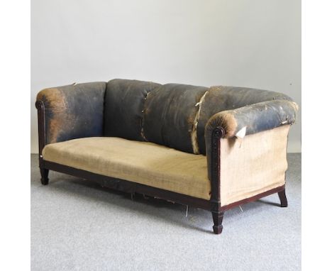 A 19th century carved mahogany sofa, 195cm