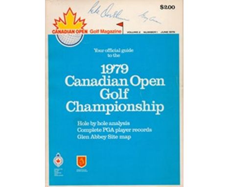 Golf Peter Oosterhuis signed 1979 Canadian Open Golf Championship vintage programme signature on cover and one other. Peter A