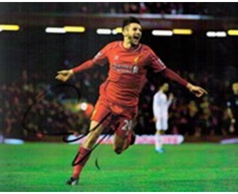 Footballer Adam Lallana Liverpool 8x10 signed coloured photo. Lallana made his debut in Liverpool's fourth match on 13 Septem