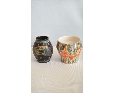 Royal Winton Sylvac Ware bowl, made in England, with intricate floral and geometric patterns in vibrant colors.