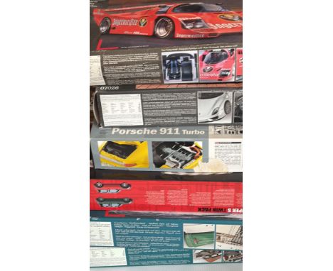 Porsche 911 Turbo model kit includes detailed engine and interior components. Airfix Mini Twin Pack model kit includes two Mi