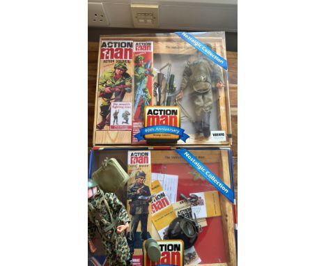 Two boxed Action Man sets from the 40th Anniversary Nostalgic Collection feature Action Soldier figures with original packagi