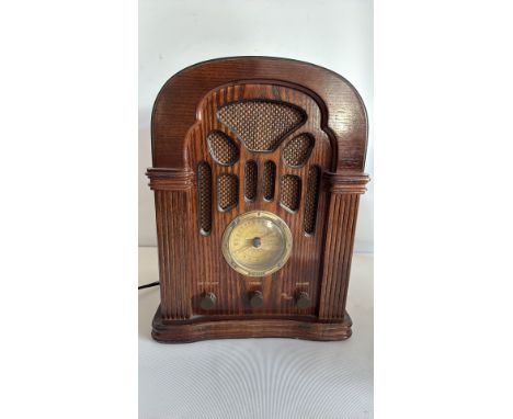 Casio wooden radio, AM-FM-AFC tuning, volume control, 1934 style dial.